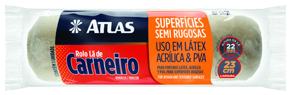 Imagem do produto Atlas Rolo Lã de Carneiro Alto Parede Rugosa 23Cm