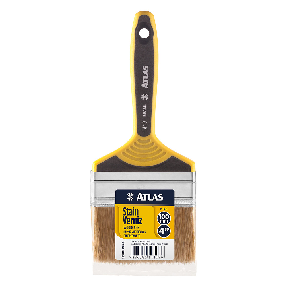 Imagem do produto Atlas Trincha com Cabo Amarelo para Pinturas Stain e Verniz 4"
