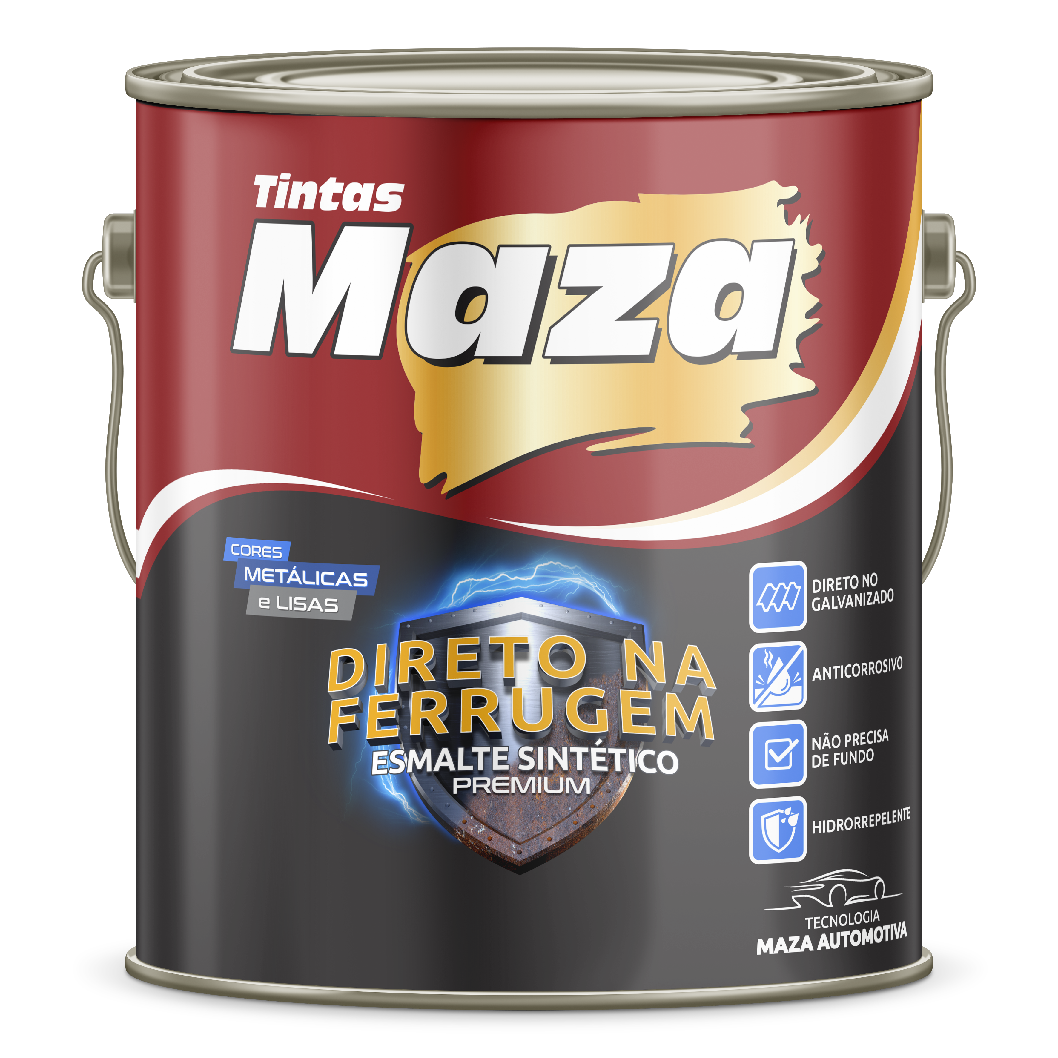 Imagem do produto Maza Esmalte Sintético Direto na Ferrugem Branco Fosco 3,6L