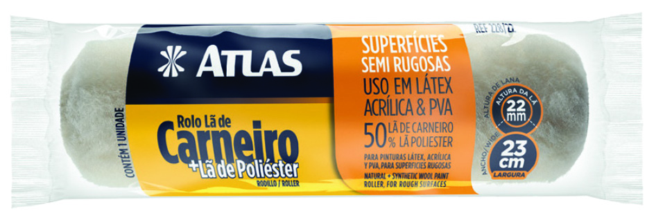 Imagem do produto Atlas Rolo Misto Lã de Carneiro + Poliéster 23cm