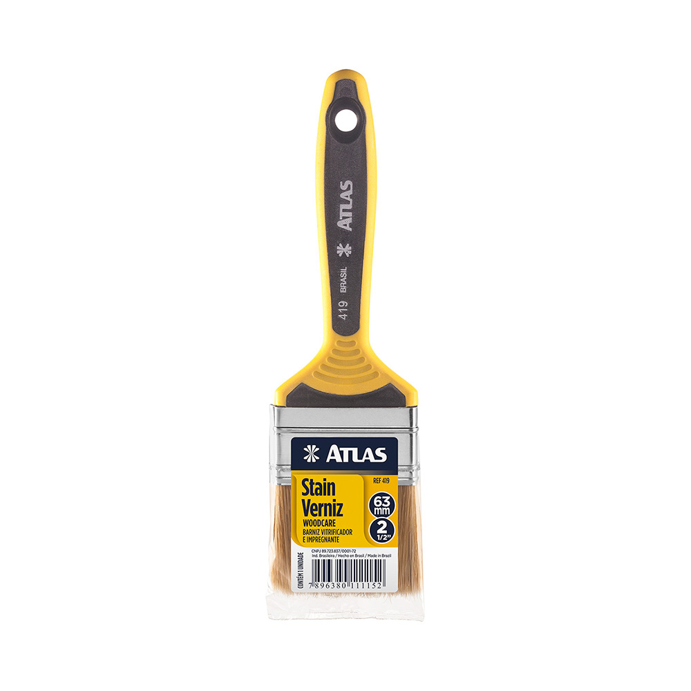 Imagem do produto Atlas Trincha com Cabo Amarelo para Pinturas Stain e Verniz 2.1/2"