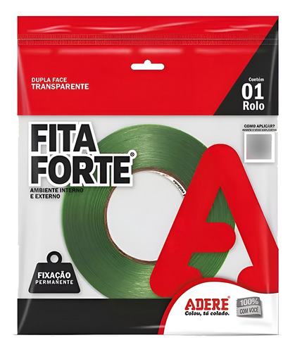 Imagem do produto Adere Fita Dupla Face Massa Acrilica Transp. Adere Xt100 09Mmx20M
