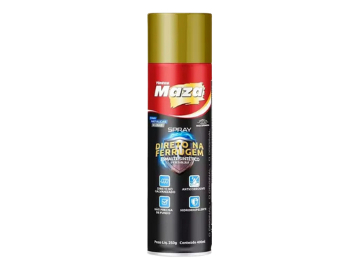 Imagem do produto Maza Spray Esmalte Sintético Direto na Ferrugem Metalico Ouro Antigo 250g