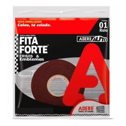 Imagem do produto Fita Forte Dupla Face Acrilica Cinza Adere Frisos E Emblemas